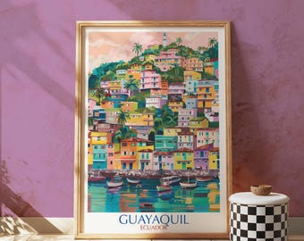 Impresión en Guayaquil, Ecuador: Arte colorido en la ladera de Las Peñas