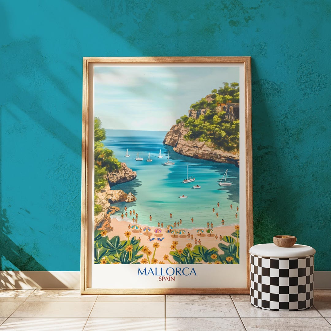 Mallorca Spain Art Print – Mediterranean Beach Cove Scene - Etsy