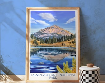Lassen Volcanic National Park Druck, Kalifornien Berglandschaft Wandkunst