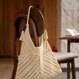 Handmade Crochet Tote Bag – Boho Chic Market Bag
