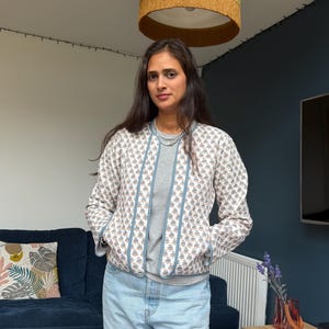Chaqueta acolchada de algodón con estampado a mano / Diseño británico, fabricación artesanal india