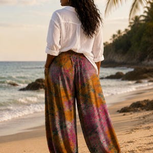 Colourful plus size trouser for women comfortable trouser for women elastic waist trouser for women free trouser for beach