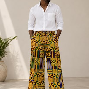 men maxi linen dress pants print Men's Linen Harem Pants Loose Fit Floral Printed Capris with Drawstring Waist Size 40 Lightweight Hemp Blend Fabric from Dhgate Men's Pants