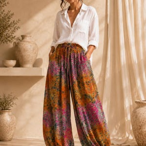 Beautiful colourful trouser for her available for immediate delivery trouser gift for women