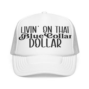 Blue Collar Embroidered Foam Trucker Hat - Casual Farmer Cap, Men's Outdoor Hat, Gift for Blue Collar Workers, Stylish Workwear