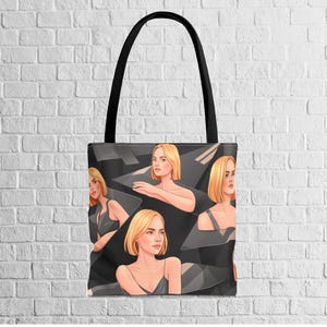 Chic Artistic Tote Bag - Stylish Blonde Woman Design, Fashionable Shoulder Bag for Everyday Use