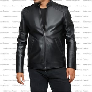 Męska czarna skórzana kurtka | Styl motocyklisty | Kurtka motocyklowa vintage | Prawdziwy skórzany płaszcz | Prezent dla niego | Klasyczna kurtka typu bomber