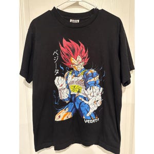 Vintage Dragon Ball Z Vegeta Super Saiyan Pro Athletic Black Graphic Shirt Rare