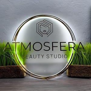 Salon and Spa Sign, Neon Business Sign, Personalized LED Neon Sign, Custom Acrylic Sign, Light up Shop Sign, Office Wall Decor, Backlit Sign