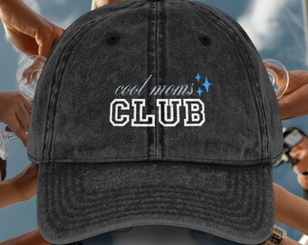 Cool Moms Club Vintage Embroidered Hat - Fun Mom Gift Cap for Mothers Day or Birthday