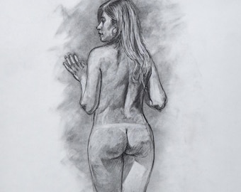 Sinnliche Kohle Zeichnung - Intime Kunst für Ihre Besondere Person - DIGITAL DOWNLOAD