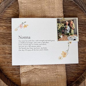 Wedding Keepsake Poem Card | Personalised Favour with Guest’s Photo