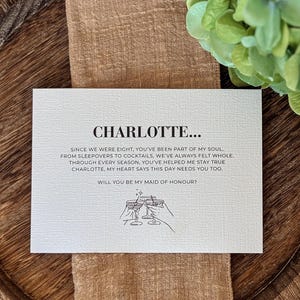 Personalised Bridesmaid & Maid of Honour Poem | Wedding Proposal and Thank You Gift