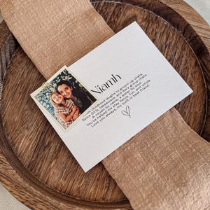 Mini photo-poème souvenir | Cadeau d'invité de mariage personnalisé avec clip photo imprimé