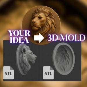 Custom 3D STL Mold from Your Idea – Unique Model Design for Silicone, Resin, or Chocolate Casting