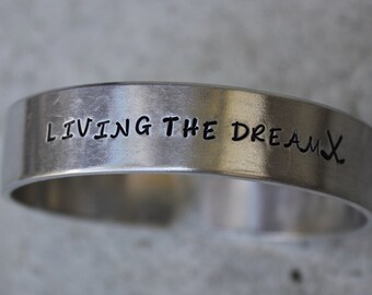 Living the Dream Aluminum Cuff Bracelet