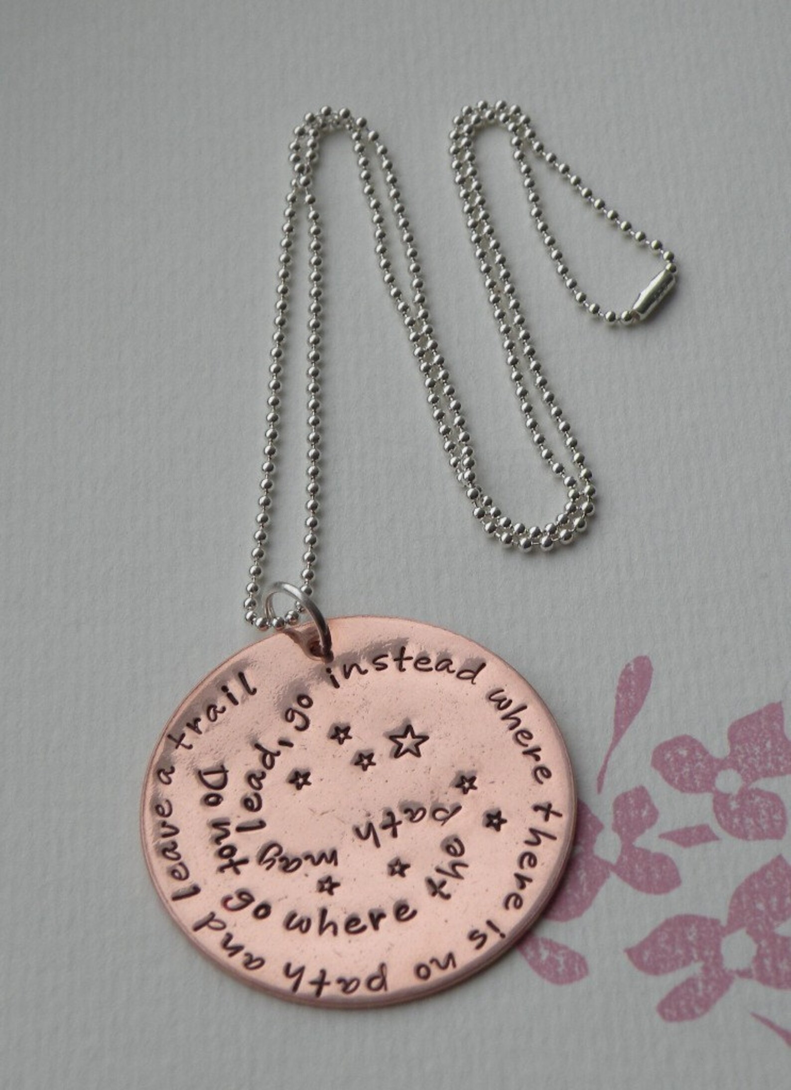 Copper Inspirational Quote Necklace Etsy