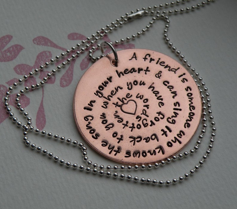Copper Inspirational Quote Necklace Etsy