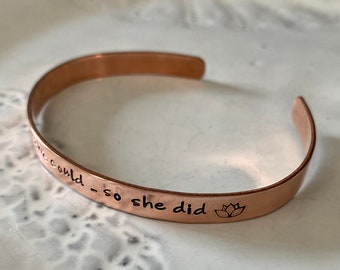 She Believed Copper Bracelet