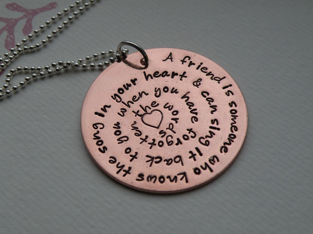 Copper Inspirational Quote Necklace Etsy