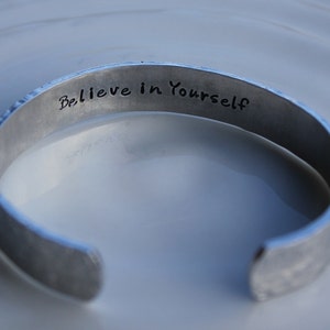 Believe in Yourself Aluminum Secret Message Bracelet