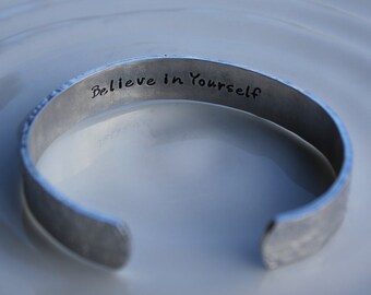 Believe in Yourself Aluminum Secret Message Bracelet