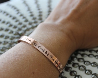 Sun and Moon Quote Copper Bracelet