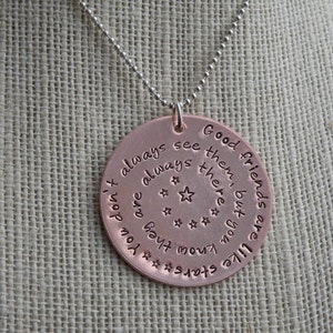 Good Friends Are Like Stars Inspirational Necklace image 1
