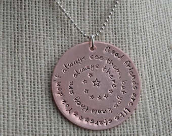 Good Friends Are Like Stars Inspirational Necklace