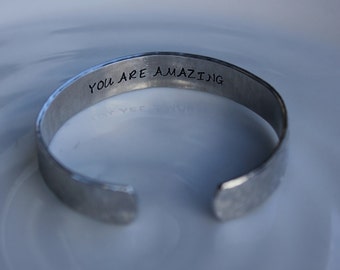 You Are Amazing Aluminum Secret Message Bracelet