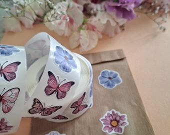 Różnorodne naklejki z motywem motyli | Kwiaty i motyle w akwarelach do dzienników, scrapbookingu i rękodzieła