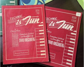 Technic Is Fun David Hirschberg Book 1 & 2, Pieces Are Fun Book 3 Piano ~ READ