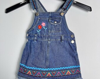denim dress 12 18 months Baby & Toddler Denim Puff-Sleeve Bow Dress
