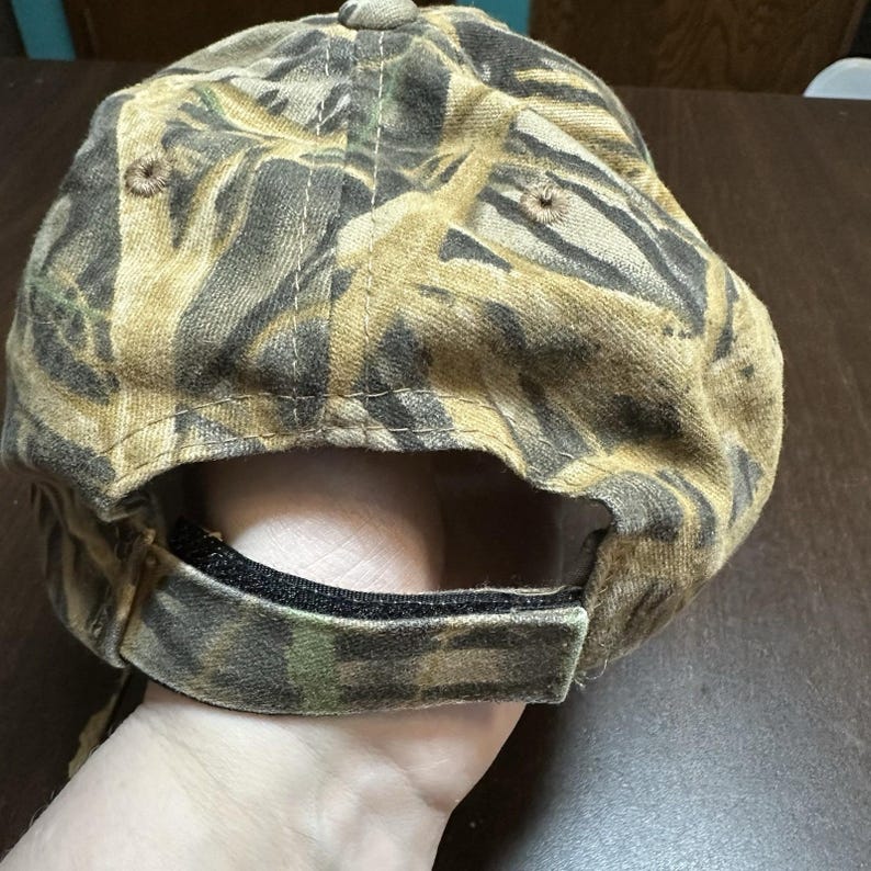 Vintage Team Industries Camo Duck Hunting Strapback Hat Mossy Oak Style Cap image 3