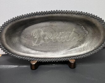Vintage seltene kolumbianische Silber Co Vierfach-Plattenbrottablett mit Ständer SIEHE DETAILS