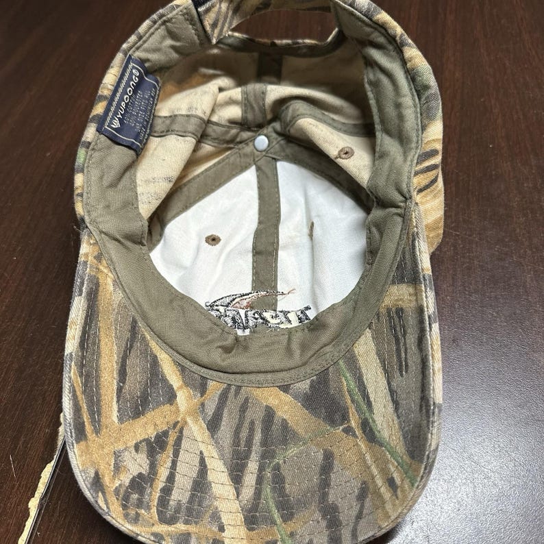 Vintage Team Industries Camo Duck Hunting Strapback Hat Mossy Oak Style Cap image 5