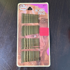 Vintage 1973 Goody Bobby Pins, Haarnadeln mit Gummispitze auf Original Karte 60ct NOS