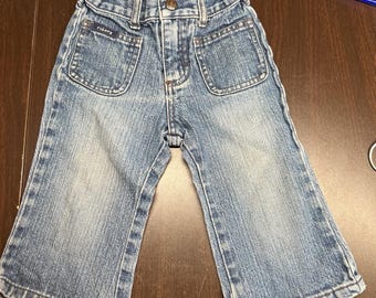 VTG Y2K Riders babyjeans blauw denim zakken noodlijdende wassing Unisex baby 18 M