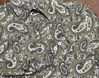 VTG jaren 90 La Cabana dames maat S paisley discoblouse met knopen aan de voorkant 70s revival