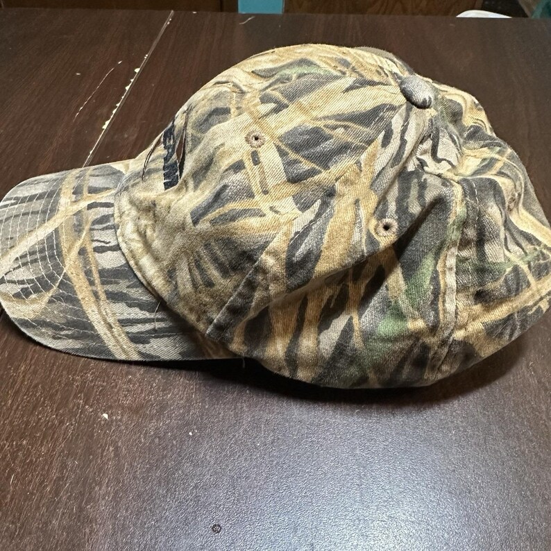 Vintage Team Industries Camo Duck Hunting Strapback Hat Mossy Oak Style Cap image 2