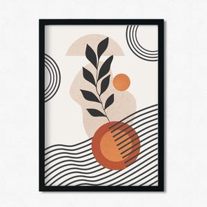 Boho Abstract Art Print: Modern Geometric Wall Decor (Digital Download)