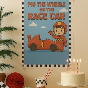Pin the Wheels on the Race Car – Printable Party Game