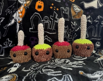 Manzanas acarameladas tejidas a crochet