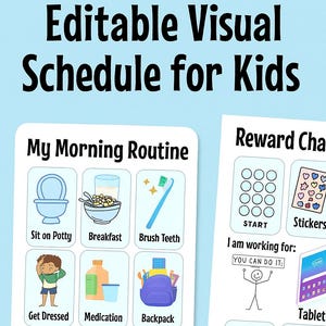 Editable Blue Visual Schedule for Kids