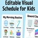 Editable Blue Visual Schedule for Kids - Etsy