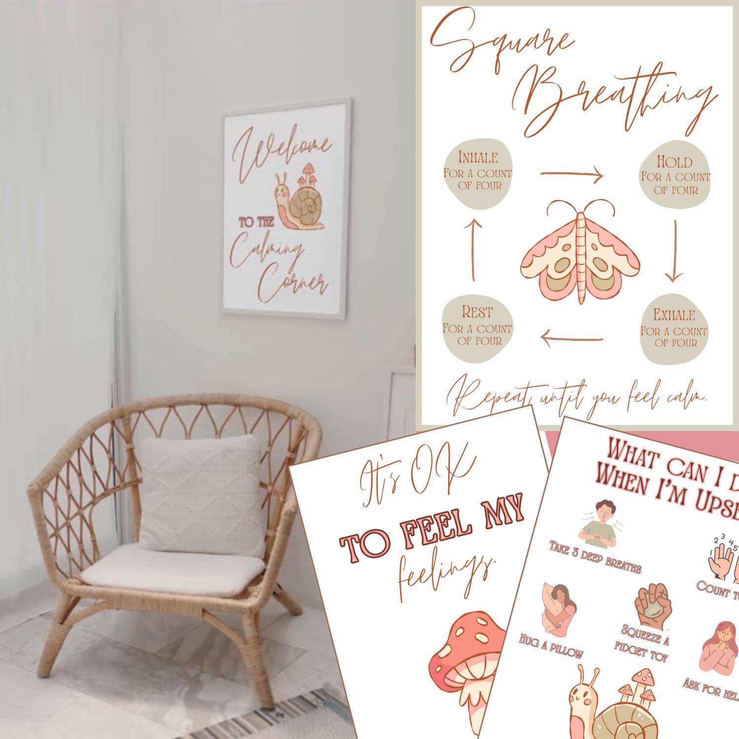 Gentle Calming Corner Whimsy Woods Poster Set