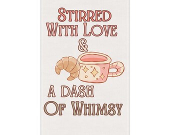 Whimsy Woods | Charming Kitchen Tea Towels: Stirred with Love & a Dash of Whimsy, Kitchen Decor, Hostess Gift, Baking Accessories