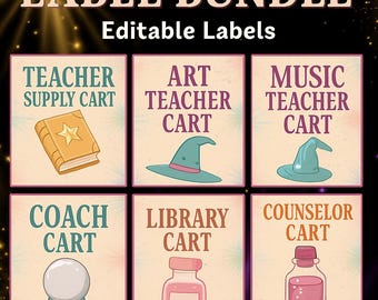Magic Minds™ Rolling Supply Cart Label MEGA BUNDLE