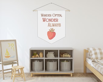 Whimsy Woods | Wonder Always Pennant | Decor for Kids | Nursery and Playroom Decoration | Gift for Baby Shower, Birthday