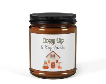 Whimsy Woods | Cozy Up Scented Soy Candle | Amber Jar | Relaxing Gift for Home | Aromatherapy | Fall Decor | Eco-Friendly Candle